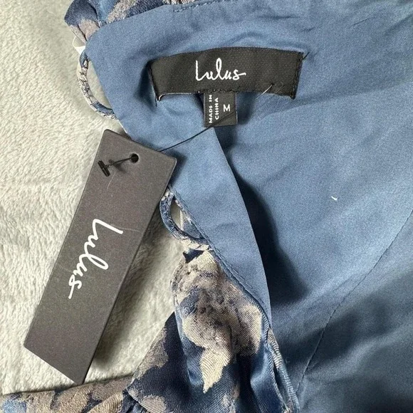 Lulus Babydoll Midi Dress Womens Medium Blue Lovely Bliss Y2K Whimsical Fairy - Picture 4 of 7